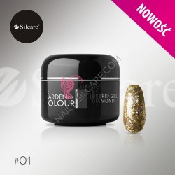 Gel UV Silcare Soak Off cu sclipici Hybrid Gel Diamond 01 5g